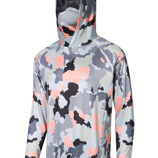 Men's Camo UPF 50 Sun Protection Hoodie Long Sleeve Quick Dry
