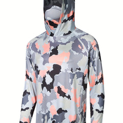 Men's Camo UPF 50 Sun Protection Hoodie Long Sleeve Quick Dry
