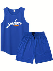 Men's Tank Top & Drawstring Shorts Set for Fitness