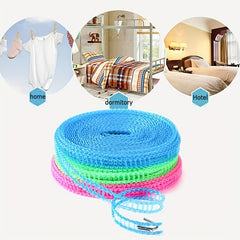 Outdoor Travel Clothesline Windproof Fence Mountable 5 Lines Drying