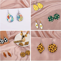 260pcs Water Drop Love Double Sided Printed Charms for Earrings Jewelry