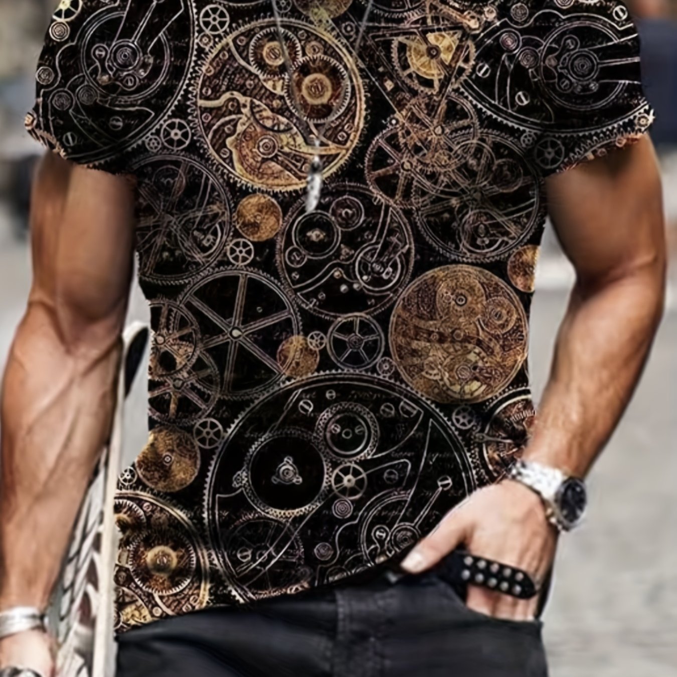 Men's Gear Graphic T Shirt for Outdoor Activities