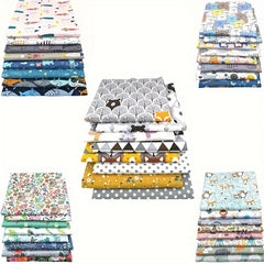 8pcs Jungle Animal Printed Cotton Patchwork DIY Sewing Material