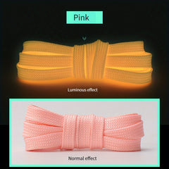 Luminous Reflective 8mm Polyester Shoelaces For Sneakers Canvas Shoes