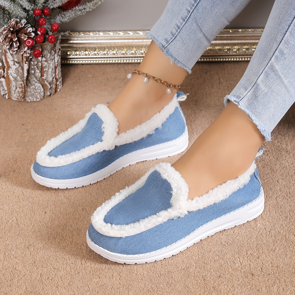 Women's Non Slip Thickened Sneakers Soft Comfortable Warm Sport Shoes