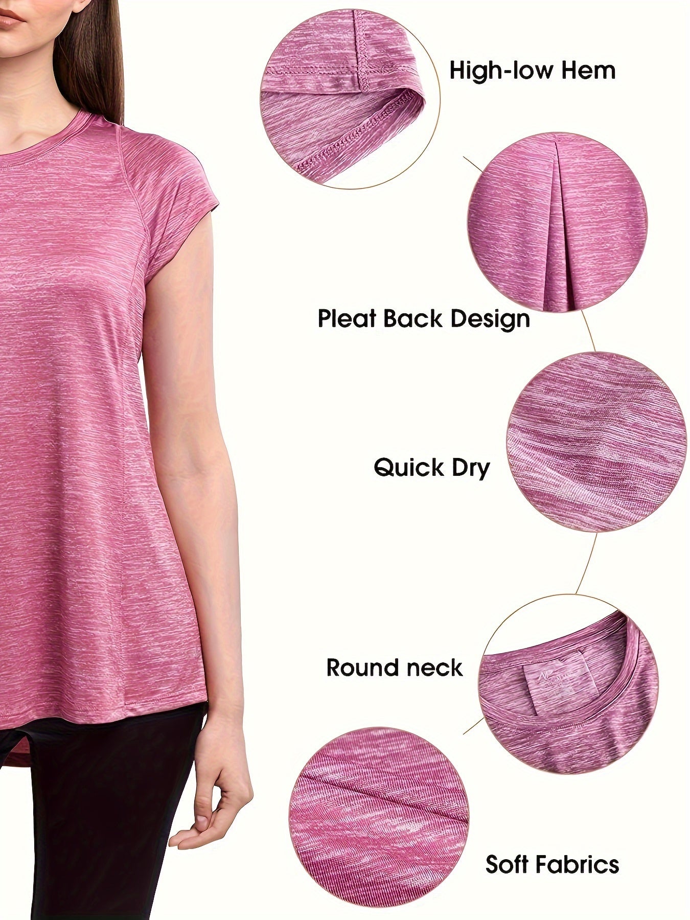 Quick Dry Sports T-shirt Round Neck Running Top