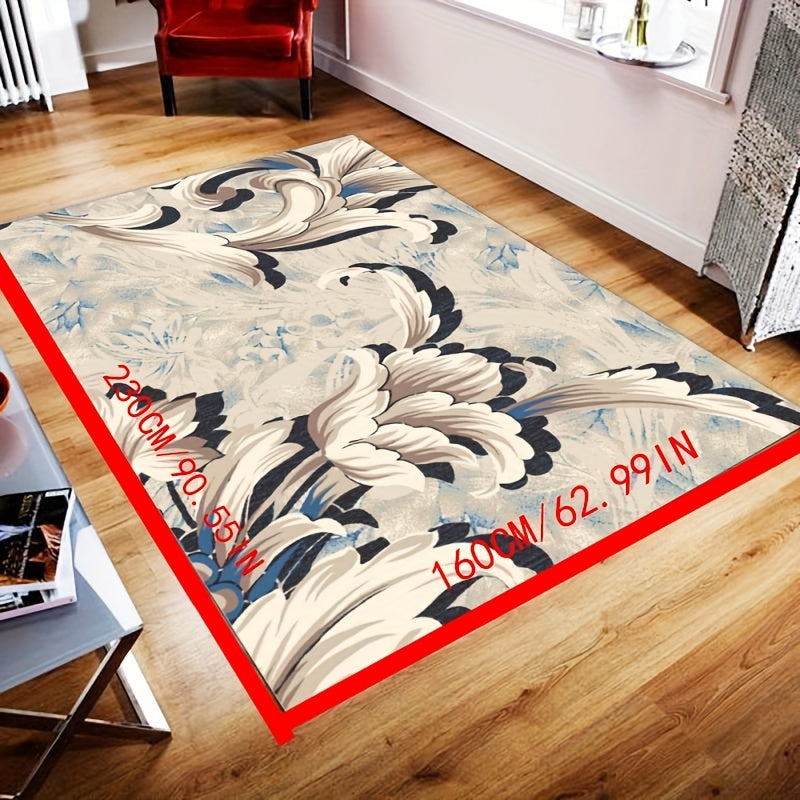 Floral Print Area Rug Anti Fatigue Soft and Comfortable
