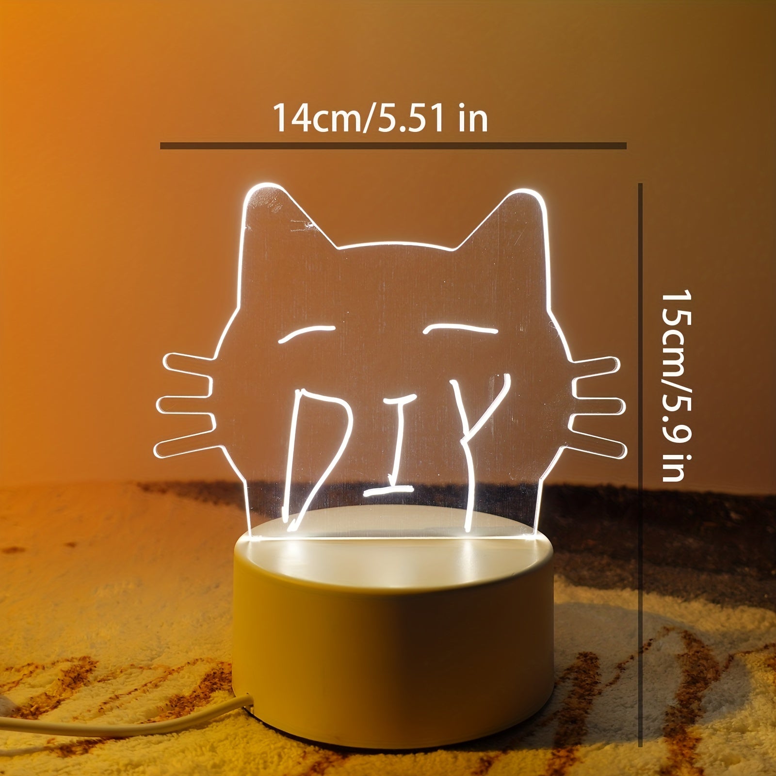Personalized DIY Message Board Night Light USB Powered Table Lamp