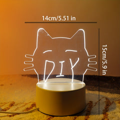 Personalized DIY Message Board Night Light USB Powered Table Lamp