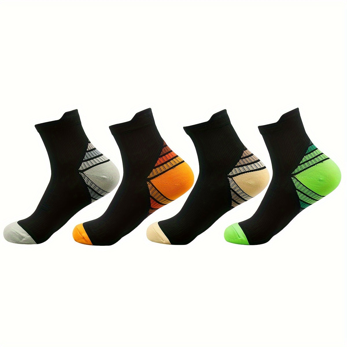 4 Pairs Ankle Compression Socks Arch Support Sports Socks