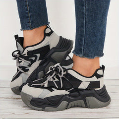 Women's Stylish Block Thick Bottom Sneakers Lightweight Sports Shoes