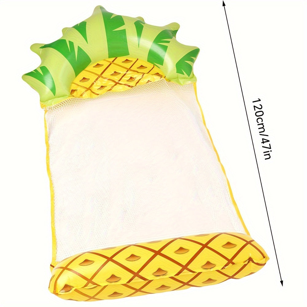 Inflatable Water Recliner Hammock Pool Toy Pineapple Orange
