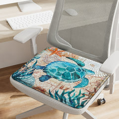 Soft Flannel Sea Turtle Octopus Print Chair Cushion