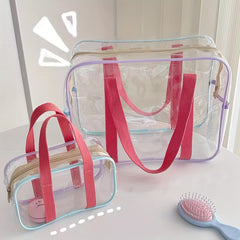 Transparent Square Handbag Zipper Versatile Cosmetic Bag