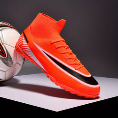 Men's High Top Turf Football Boots Anti-Skid Outdoor Soccer Cleats