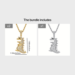 Boys Dinosaur Pendant Necklace Holiday Party Gift