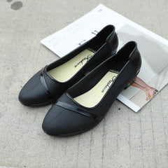 Women's Low Block Heel Shoes Waterproof Work Shoes