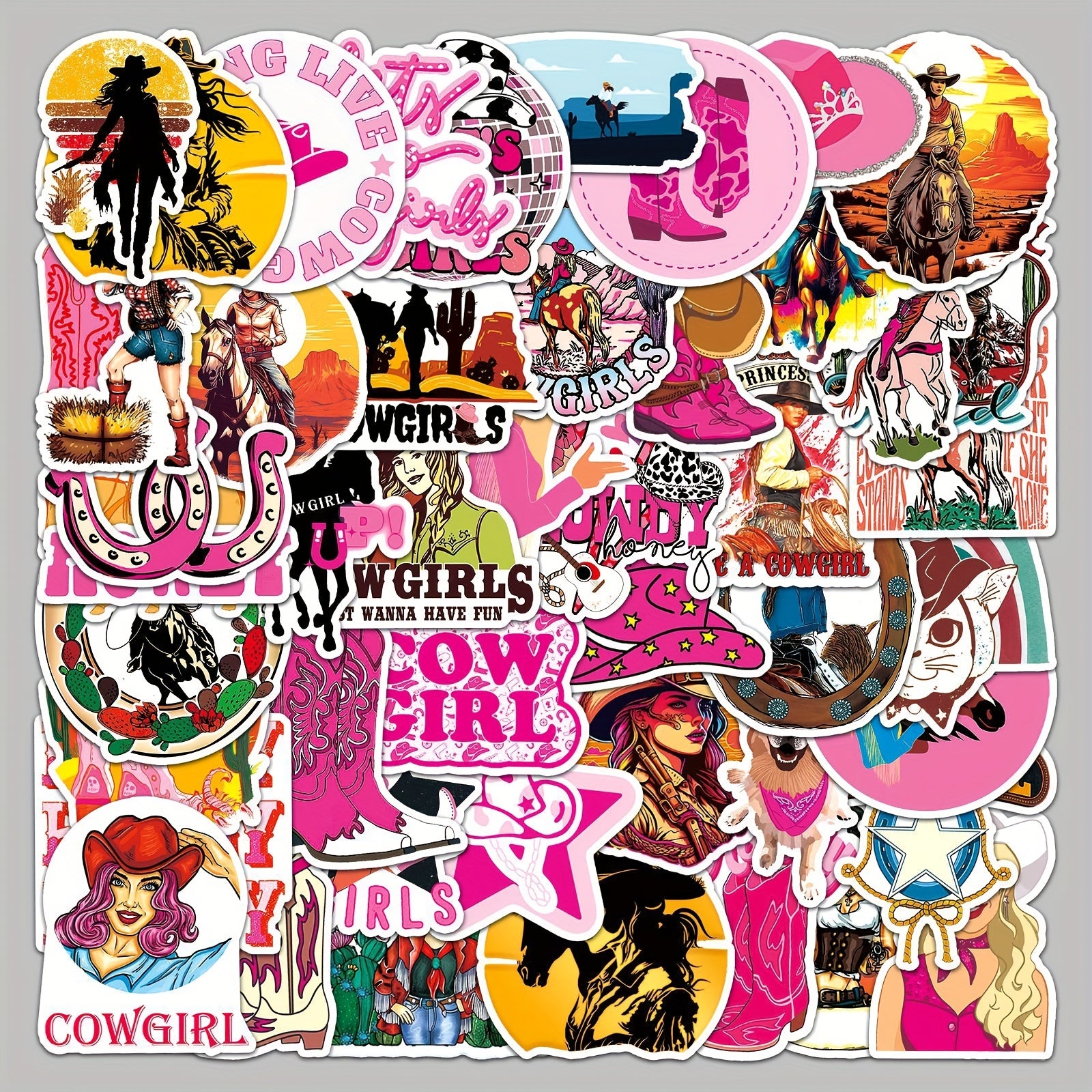 50pcs Cartoon Cowboy Stickers for Notebook Computer Helmet Water Cup
