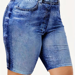 Denim Print High Waist Leggings for Women