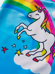 Toddler Girls Rainbow Unicorn One Piece Swimsuit