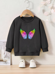 Kids Rainbow Wings Print Pullover Top