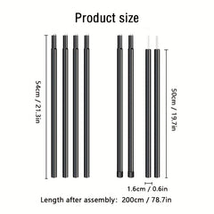 2pcs Lightweight Canopy Tent Support Poles 8 Sections with Storage Bag