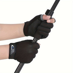 1pair Fishing Gloves Anti slip Breathable Mitten 2 finger Cut Unisex Gloves