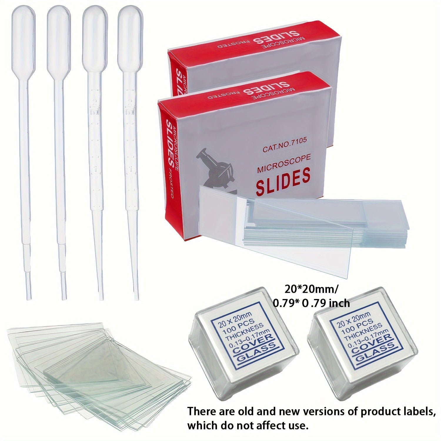 100 Pre-Cleaned Microscope Slides & 200 Cover Glasses Bundle