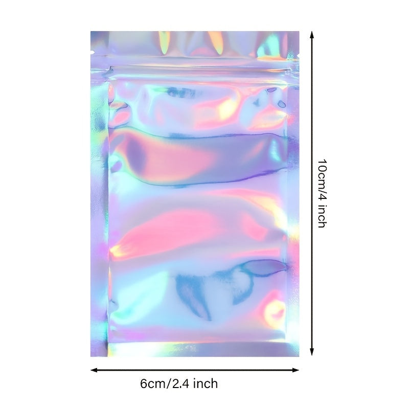100pcs Holographic Packaging Bags for Food Storage