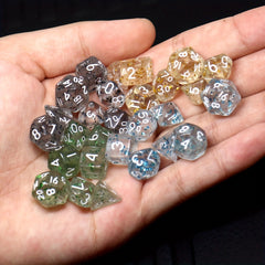28pcs 4sets Acrylic Golden Foil Board Game Dice Polyhedral Table RPG Dice