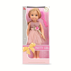 Sparkling Pink Princess Doll with Sequin Top & Floral Skirt