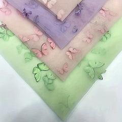 3D Embroidery Butterfly Mesh Lace Fabric Soft Tulle Fabric DIY Dress