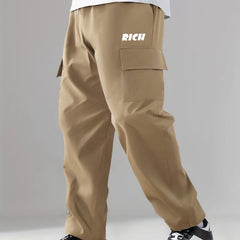 Cargo Pants Men's Flap Pocket Trousers Casual Outdoor Work Streetwear
