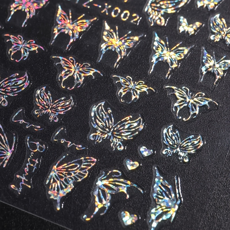 Butterfly Laser Nail Decals for DIY Nail Art