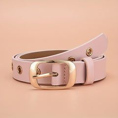 Punk PU Leather Rivet Belt Metal Oval Buckle Waist Belts