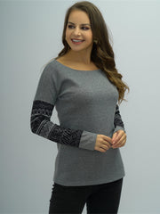 Women's Geo Pattern Colorblock Active Sweatshirt