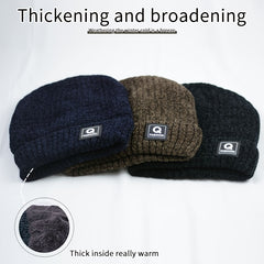 Chenille Letter Beanie Winter Knitted Hat Ear Protection Warm Beanies