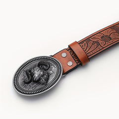 Men's Embossed PU Leather Casual Belt