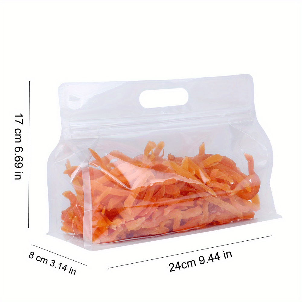 10pcs Reusable Leakproof Silicone Food Storage Bag for Snacks & Fruits