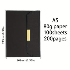Soft Leather A5 Minimalist Notebook, Magnetic Buckle, Various Colors