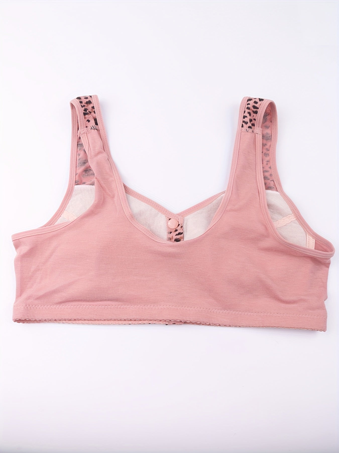 3pcs Leopard Print Wireless Bras Comfy & Breathable Everyday Bra