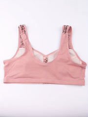 3pcs Leopard Print Wireless Bras Comfy & Breathable Everyday Bra