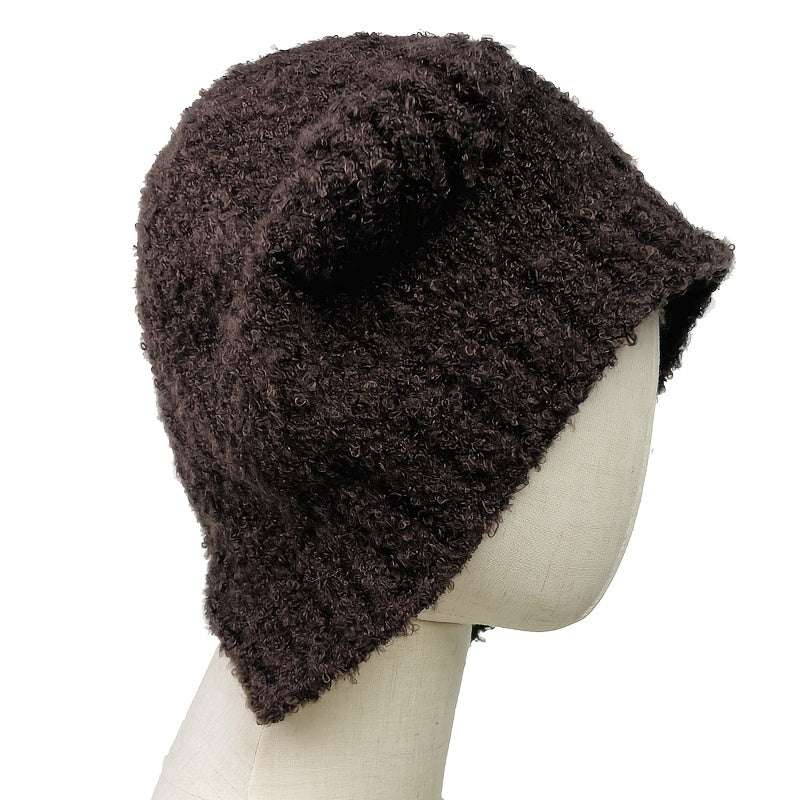 Bear Ear Beanie Hat Winter Warm Knitted Hat for Women Girls