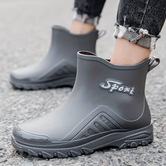 Men's Sport Letter High Top Boots Non Slip Waterproof Shoes