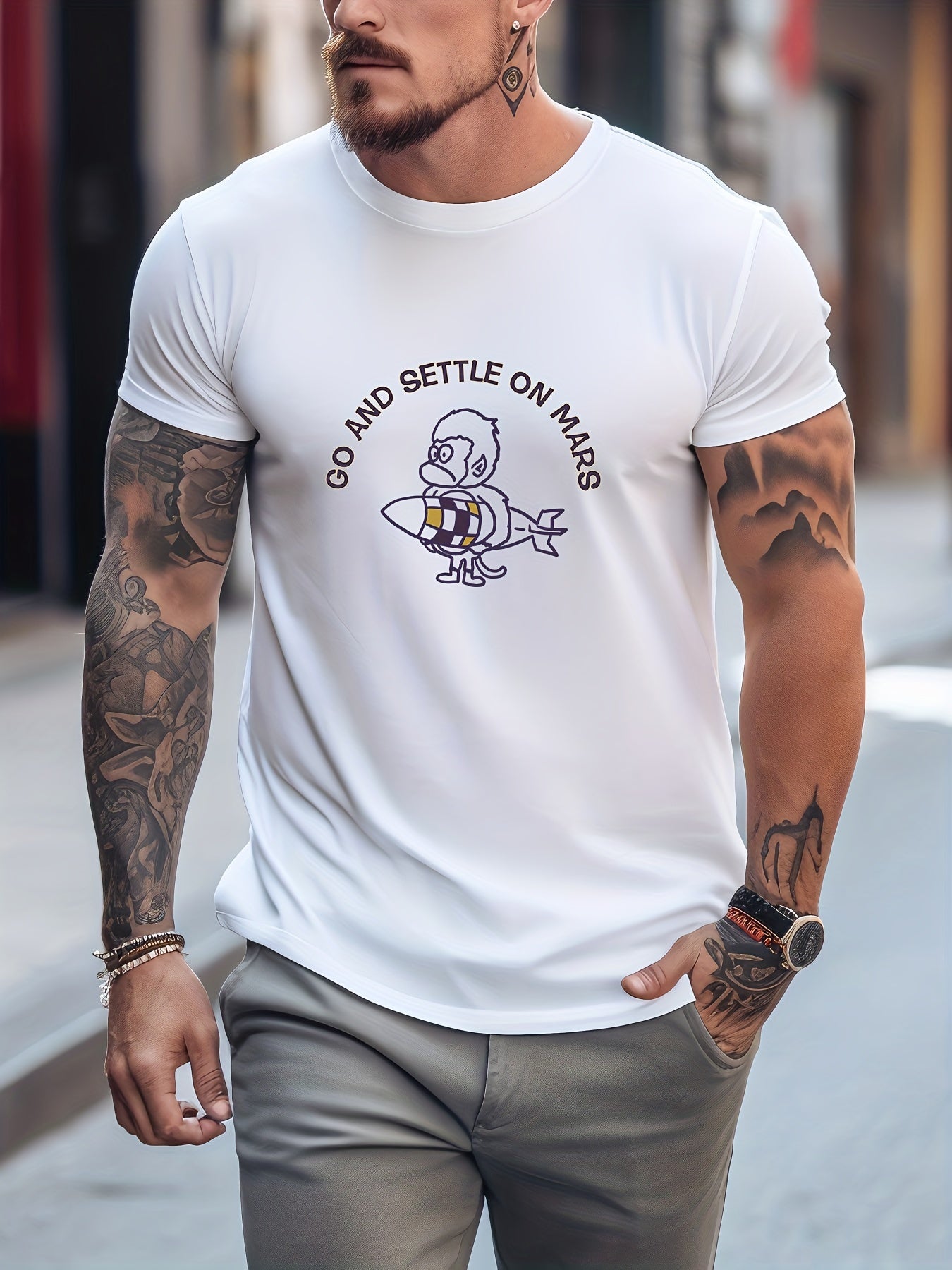 Men's Printed Leisure Sports T shirt for Summer