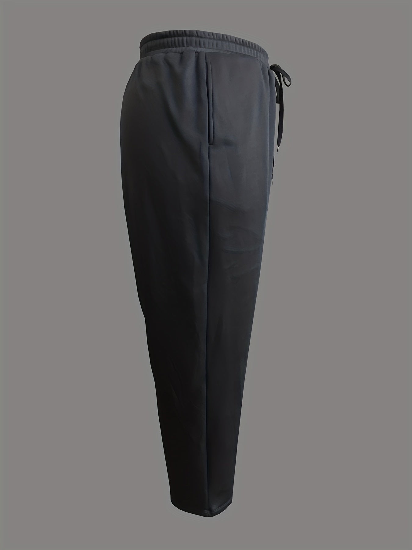 Solid Fleece Sports Pants with Pockets