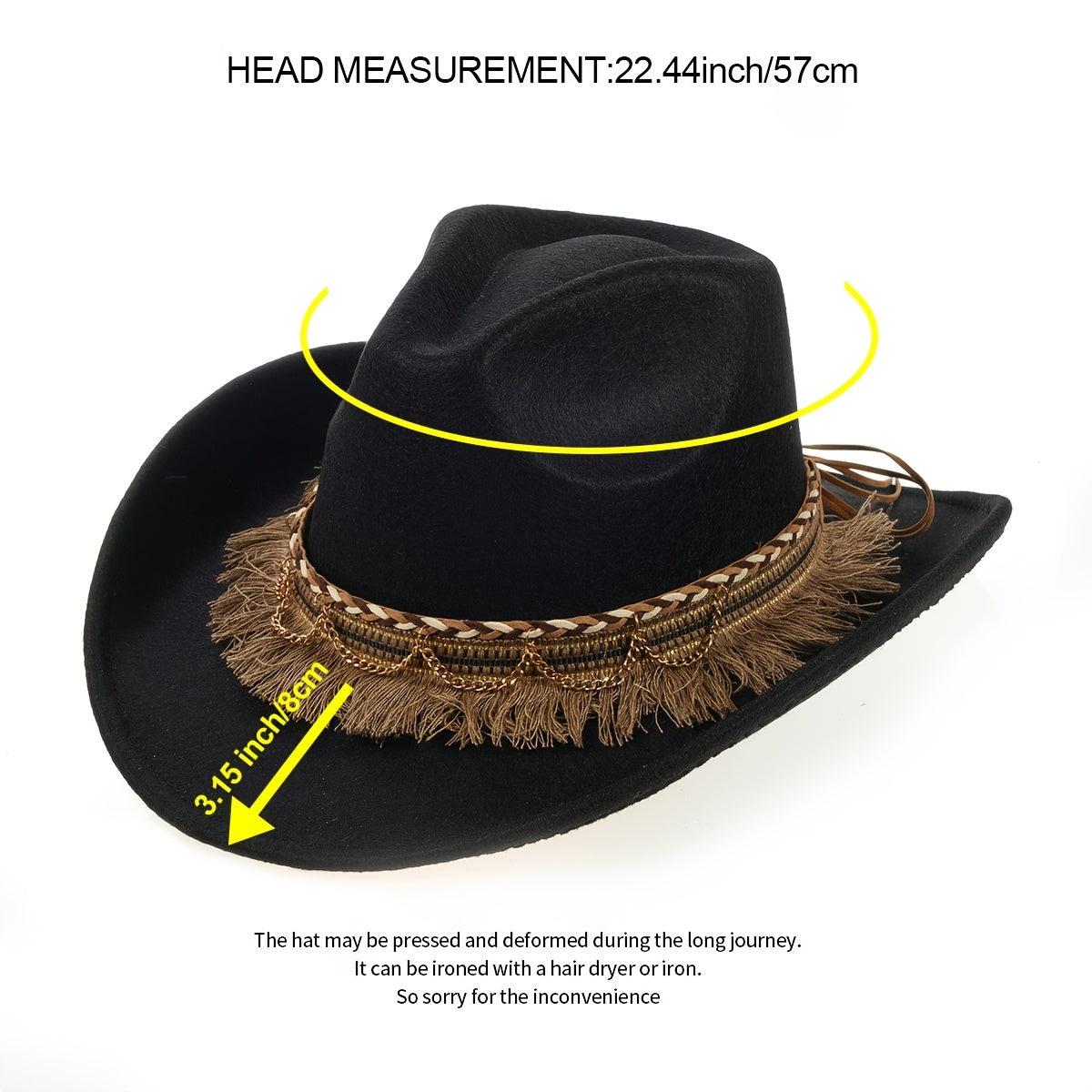 Autumn Winter British Style Womens Jazz Woolen Hat Big Brim Classic Woolen Hat