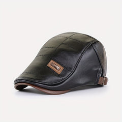 Men's Vintage Beret PU Leather Adjustable Hat