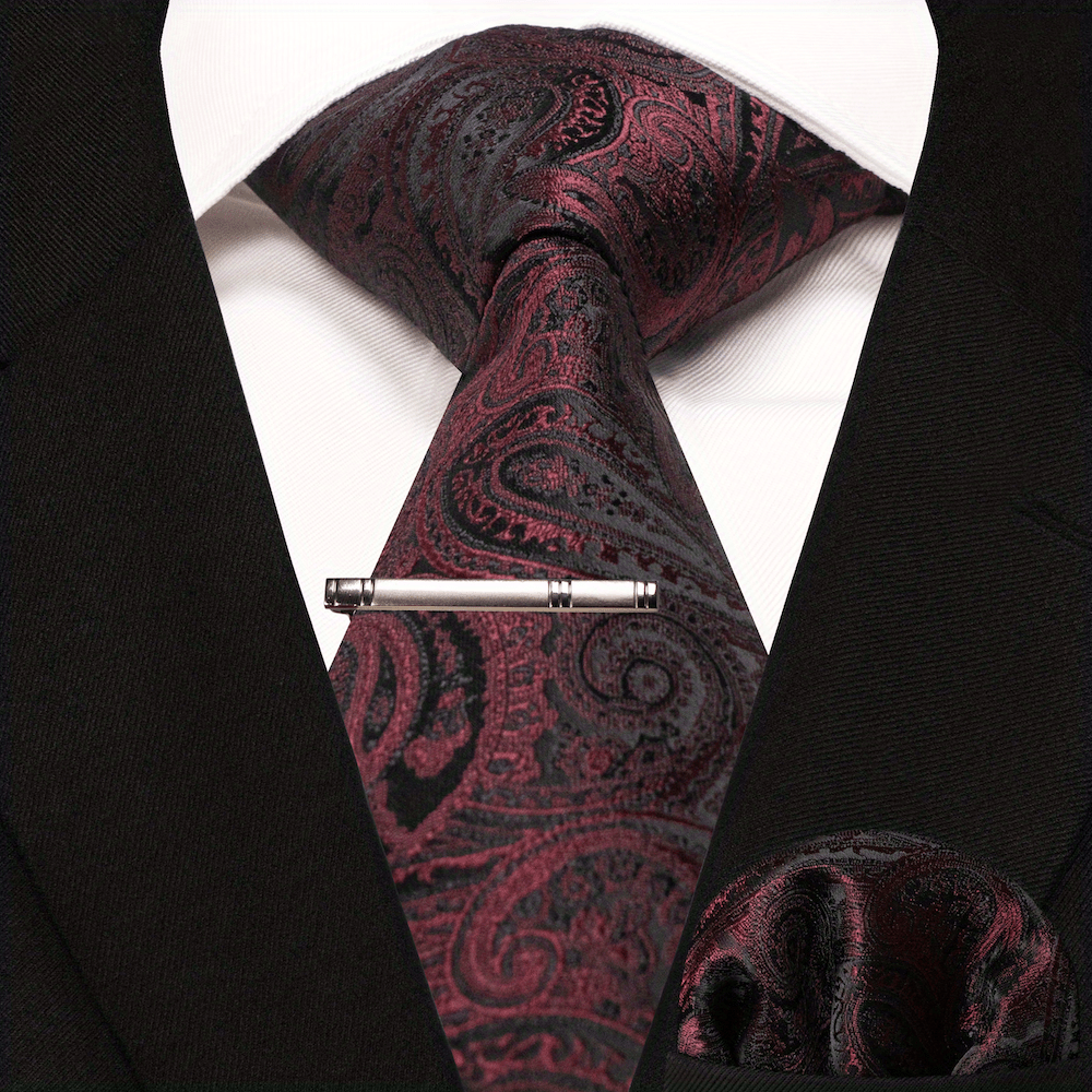 Paisley Tie And Pocket Square Set For Men