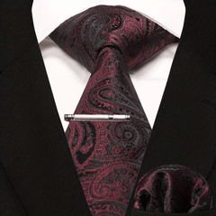 Paisley Tie And Pocket Square Set For Men